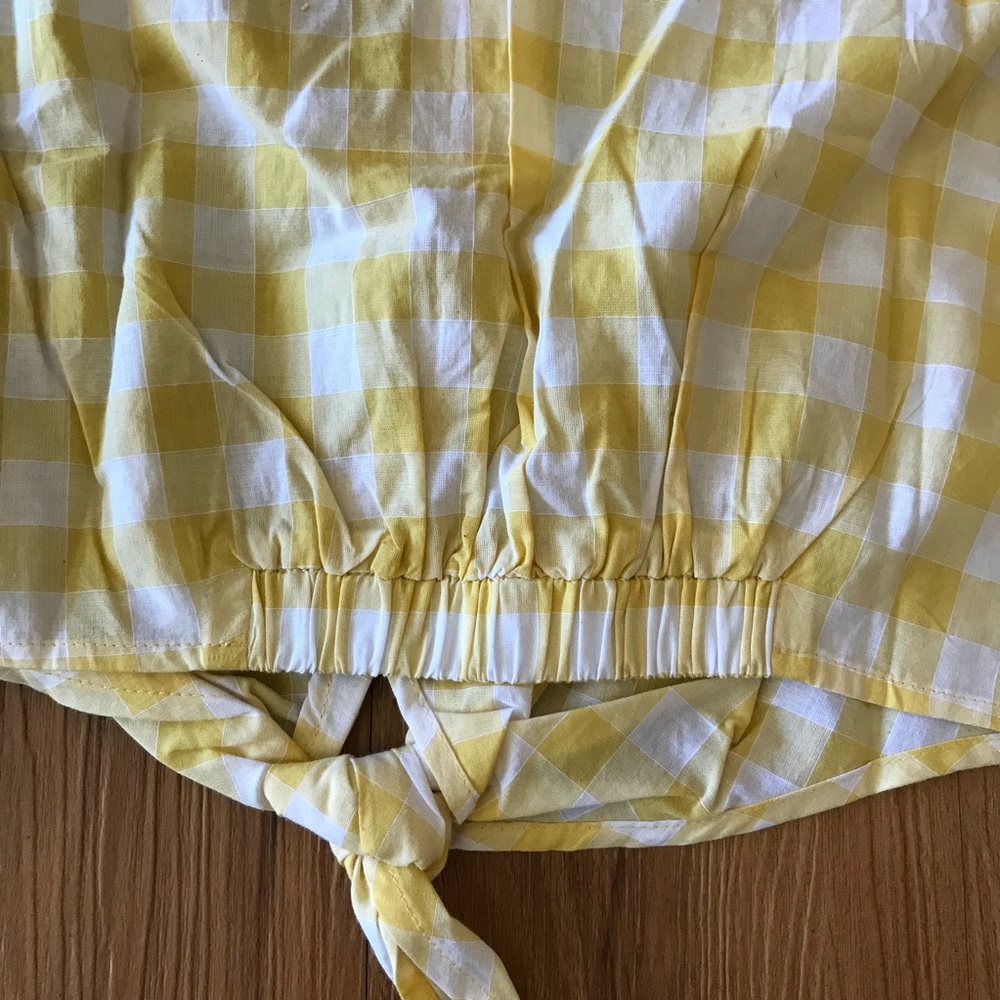 Lush Gingham Tie Hem Crop Top NWT - Picture 3 of 4
